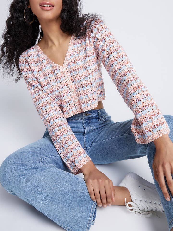 Cárdigan con botones a rayas URBAN REVIVO para venta al por mayor de UrbanRevivo