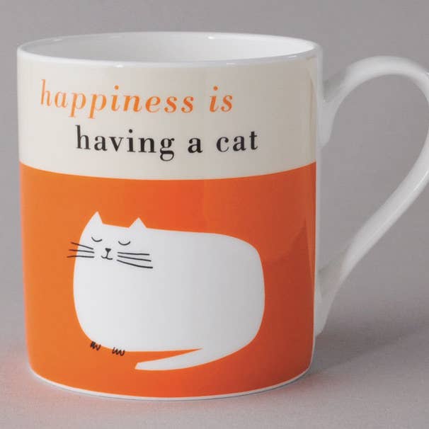 Happiness Catnap Bone China Krus Orange for engroshandel hos Repeat Repeat