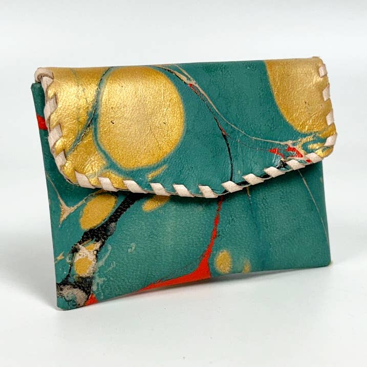 Josie Car/Coin Pouch - Marbled Leather for wholesale by STUDIO CALEIDOSCOPE