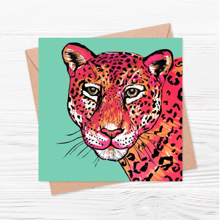 Jaguar Everyday Colourful Greeting Card for wholesale by The Littlest Falcon