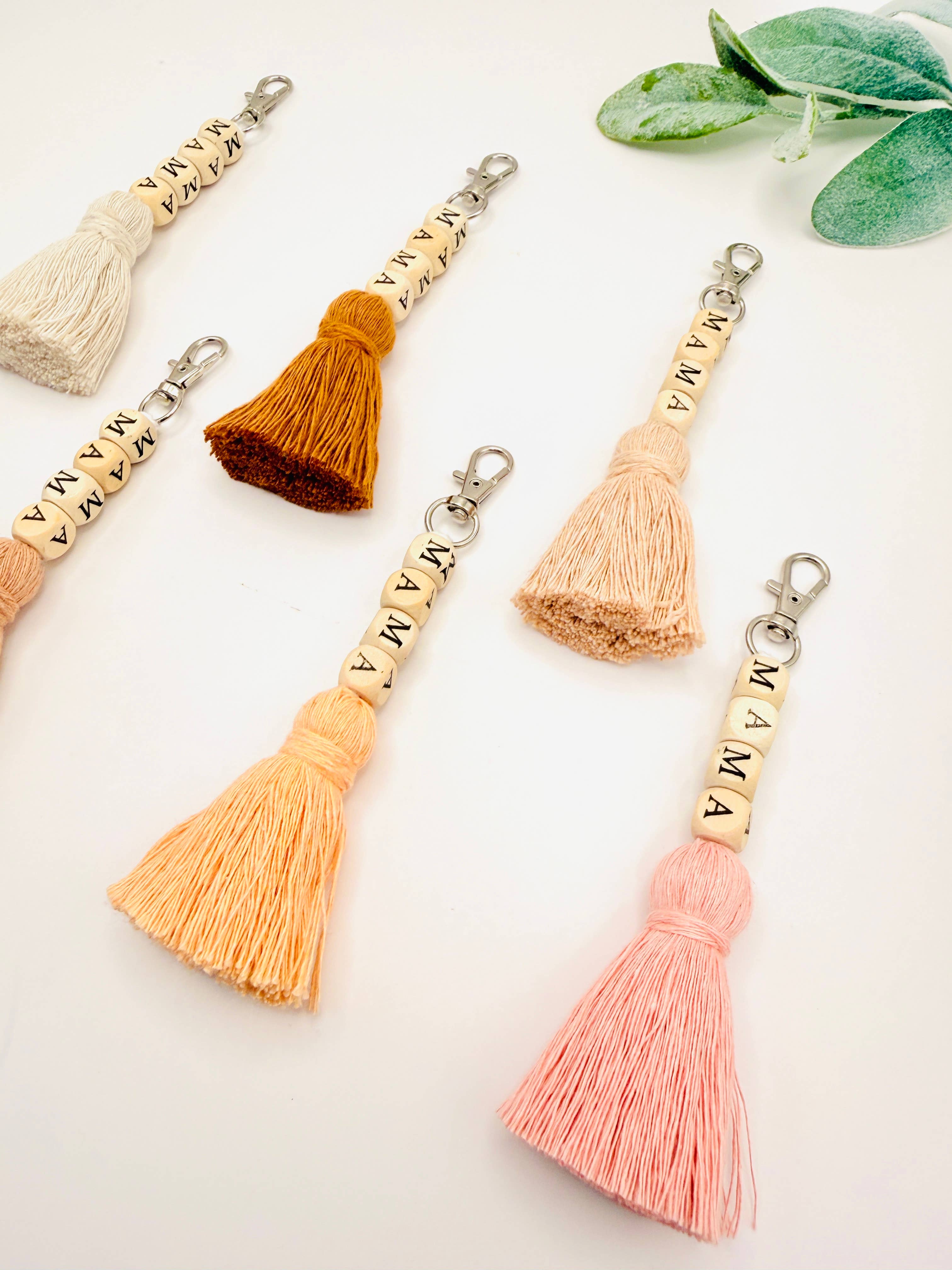 MarissaDDesigns - Wholesale Keychain - Women's - Macrame Mama Tassel Keychain | Handmade Boho Keychain | Mama15