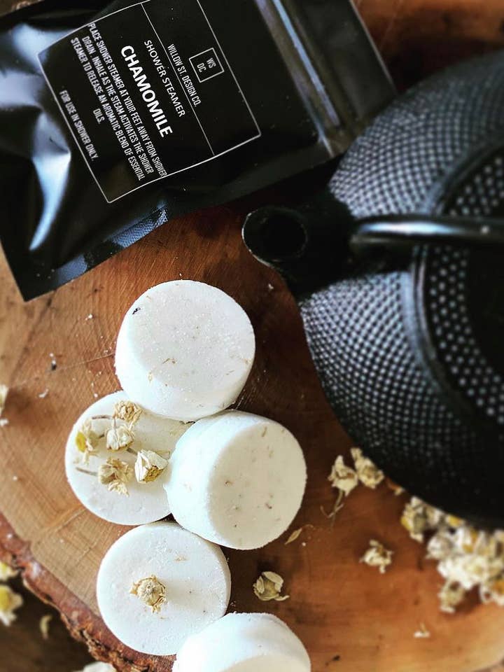 Chamomile Shower Steamers for wholesale by Willow St. Design Co