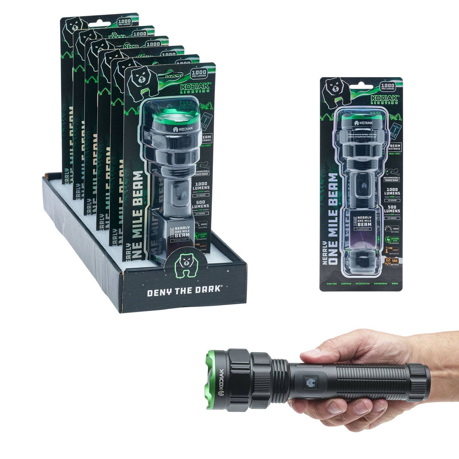 LitezAll - Wholesale Flashlight - Kodiak® Nearly 1 Mile Beam Tactical Flashlight0