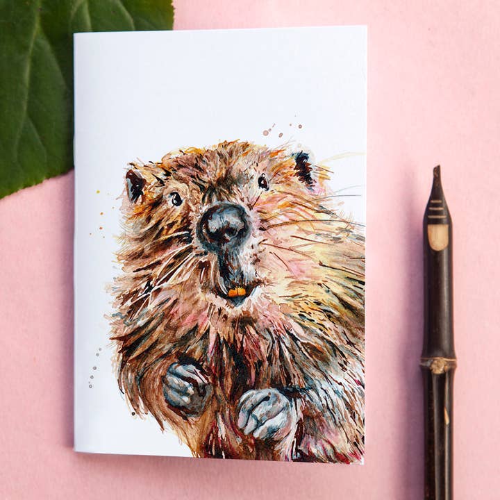 Inky Beaver Eco A6 Notebook for wholesale by Kate Moby