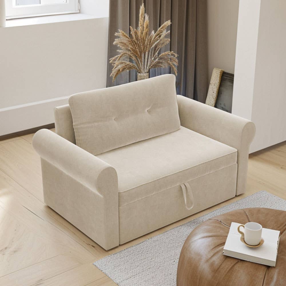 VIVZONE - Wholesale Sofa - Rolled Arm Convertible Sleeper Sofa With Cushions8