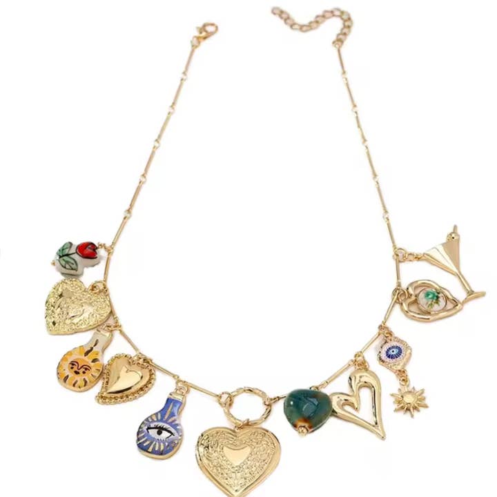 HoopLa - Wholesale Pendant/charm necklace - Charming Kitch- Charm Necklace- recycled Brass4