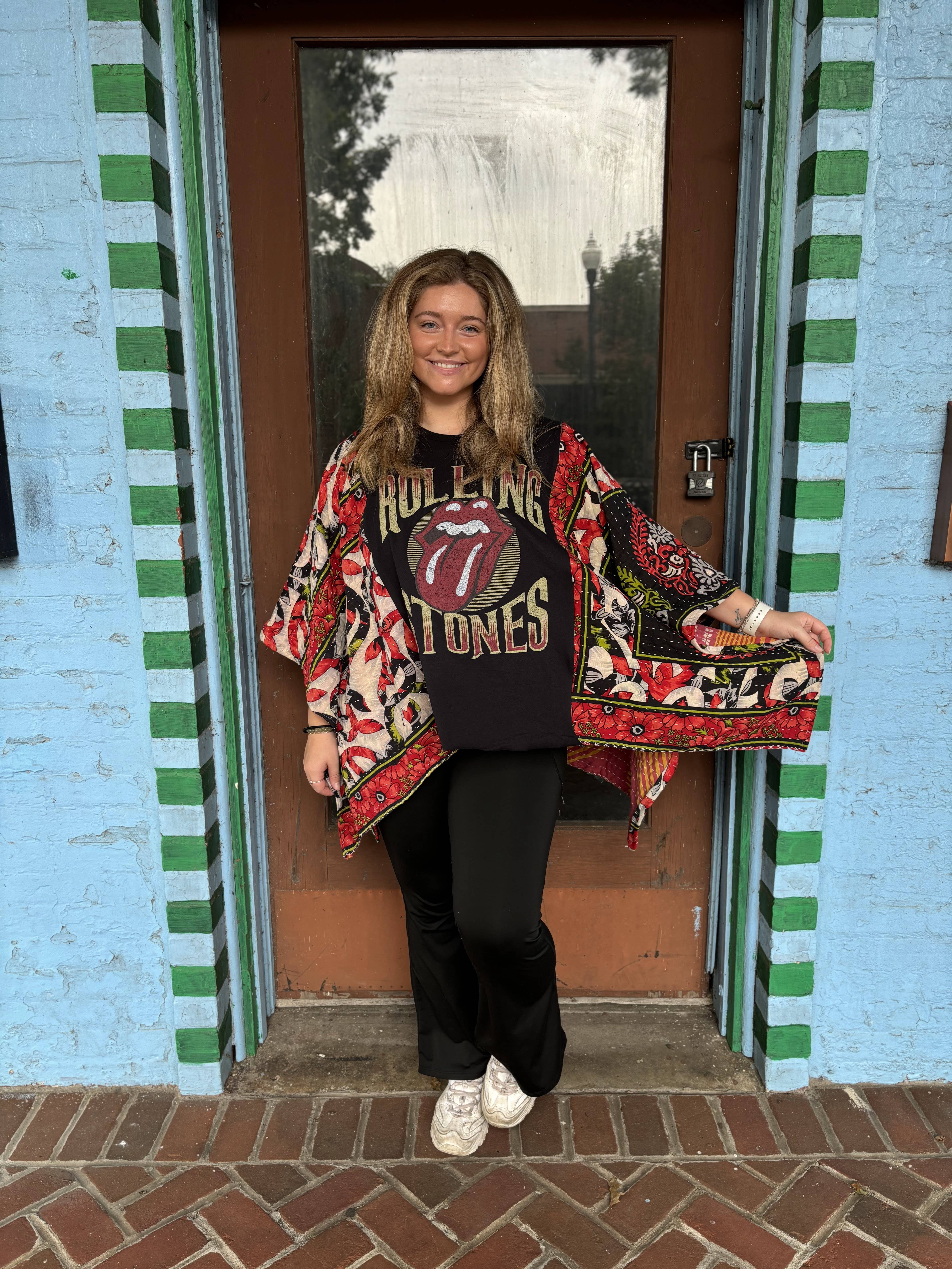 Little Hippie Chick – wholesale Poncho - Dam – Unik Kantha-poncho i ny tappning3