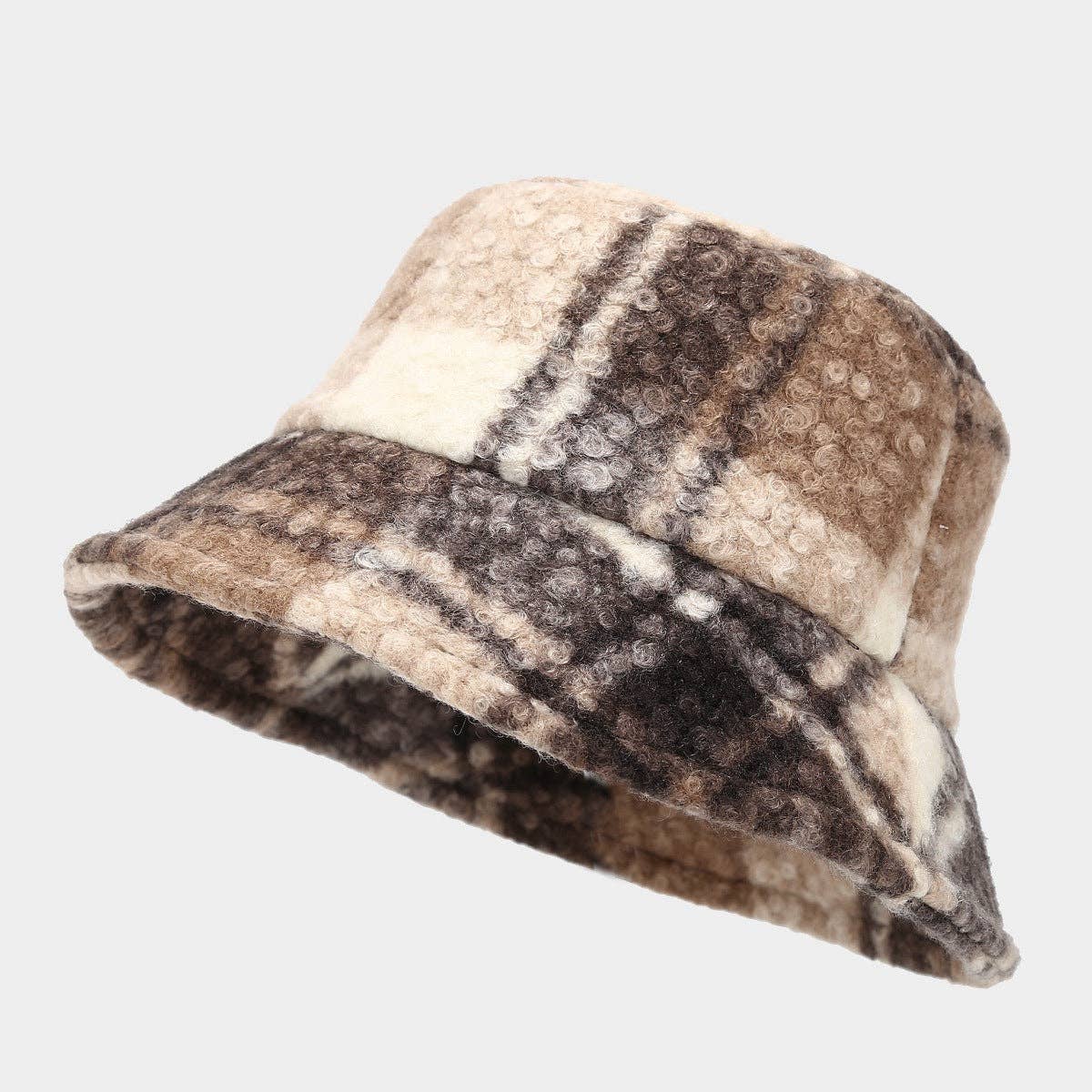 Dipped Shop - Wholesale Bucket Hat - Women's - Vintage Fuzzy Plush Thick Warm Bucket Hat DP25G7431