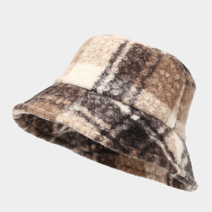 Dipped Shop - Wholesale Bucket Hat - Women's - Vintage Fuzzy Plush Thick Warm Bucket Hat DP25G7431