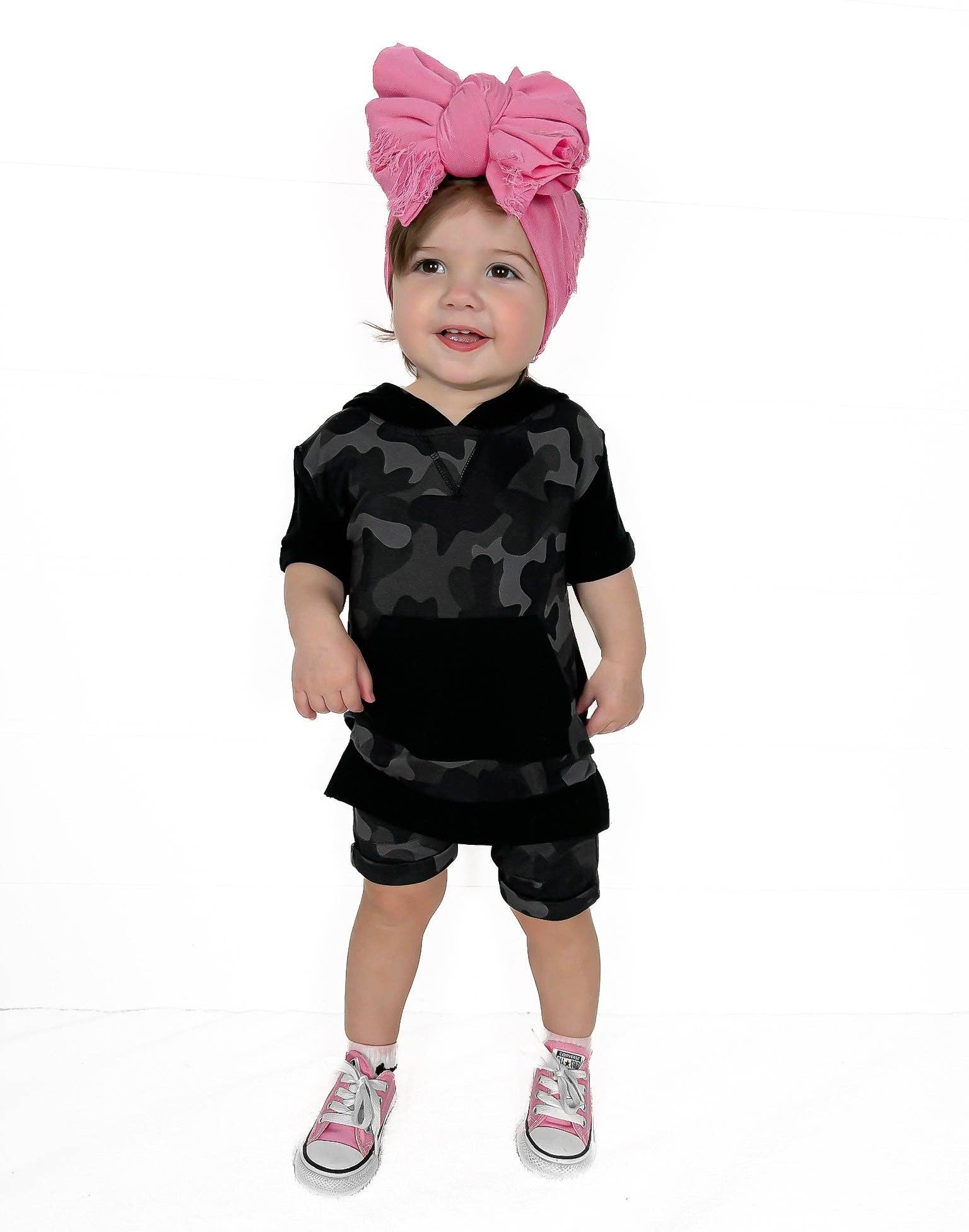 Remi + Rae Co. – Engroshandel Shorts - Børn – BAMBOO HAREM SHORTS - BLACK OPS6