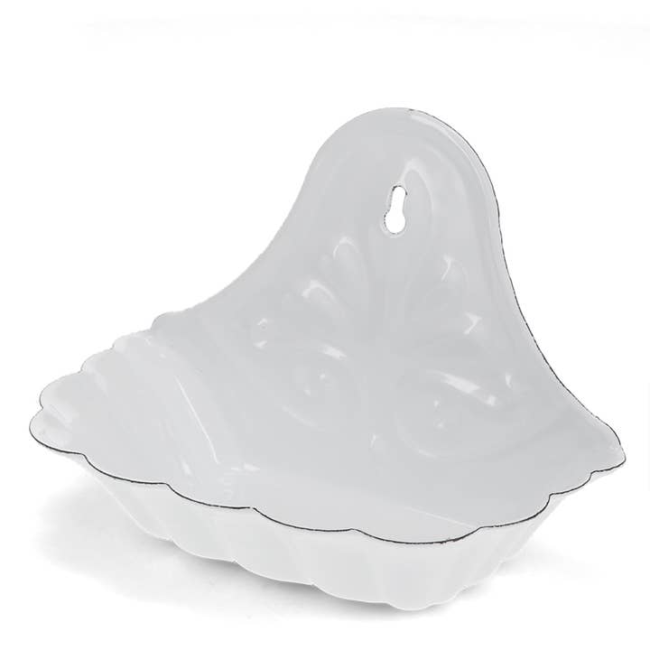 Rex B2B - Europe - Wholesale Kitchen Soap Dish - Wall-mounted enamel soap dish - White