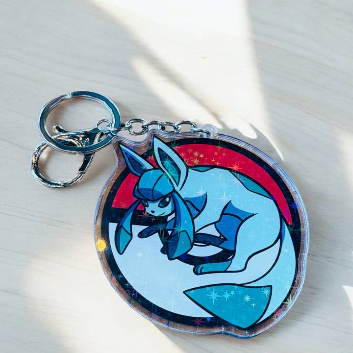 The Geek Boutique - Wholesale Keychain - Kids - Poke Ice Fox Cat Dog Video Game Anime Acrylic Keychain