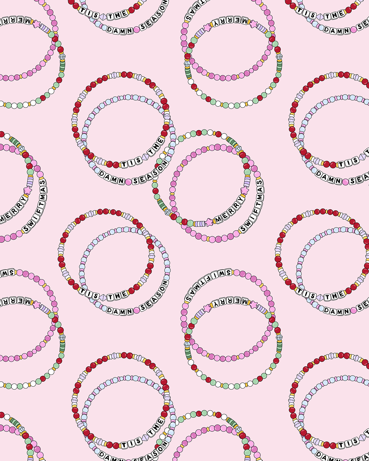 Sammy Gorin LLC - Wholesale Wrapping Paper Roll - Swiftmas Bracelets Wrapping Paper1