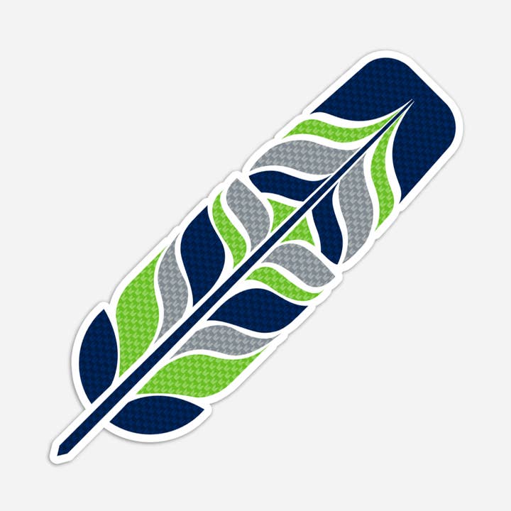 Seahawks Feather Large Vinyl Sticker for wholesale by Discovery Stickers