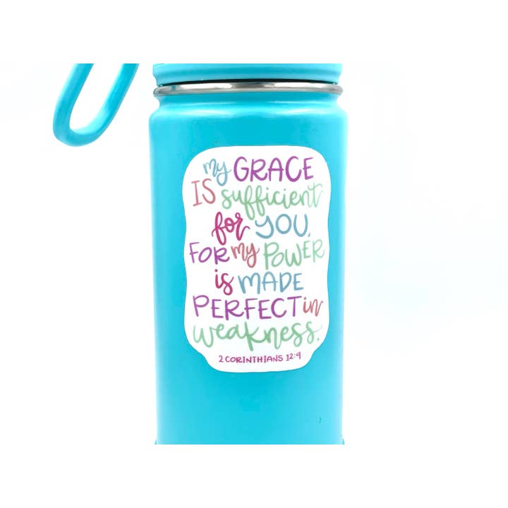 Adhesivo impermeable de 2 Corintios 12:9 Mi gracia es suficiente para venta al por mayor de Living Vertical Shop