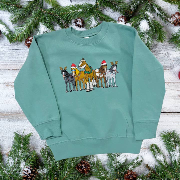 Sweet Miracles H+M - Wholesale Sweatshirt - Kids - Christmas Horses Toddler Sweatshirt