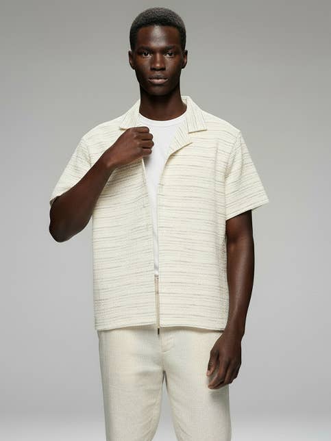 Camicia da Uomo a Maniche Corte in Maglia/Testurizzata 4080 per la vendita all'ingrosso da parte di Hawk's Bay