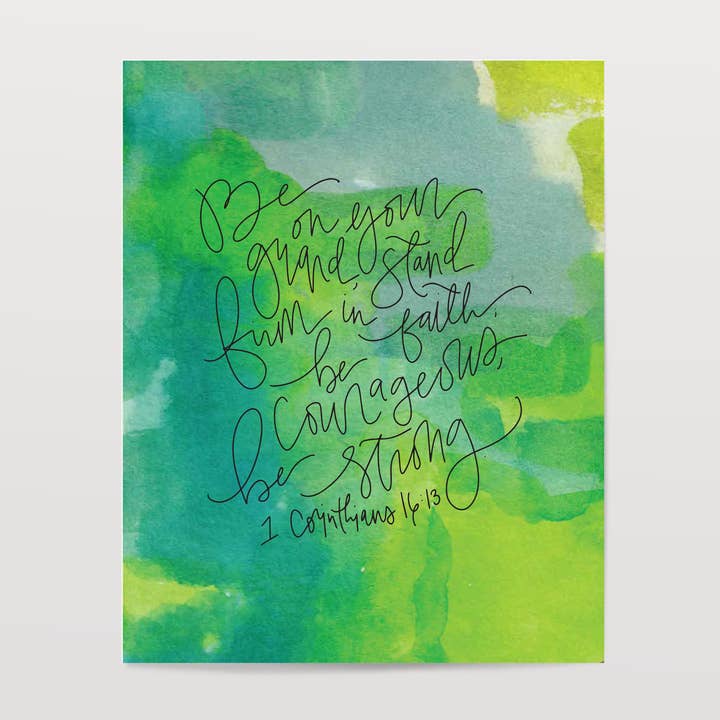 1 Corinthians 16:13 - Watercolor Art Print for wholesale by The Woven Pen