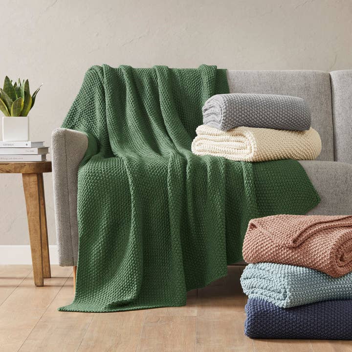Olliix - Wholesale Throw Blanket - Classic Acrylic Knit Throw 50x60", Soft Throw Blanket, Brown