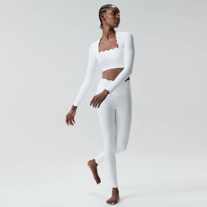 Women's Petal Long Sleeve Crop Top And Leggings 2-Piece Set for wholesale by Sodalemon