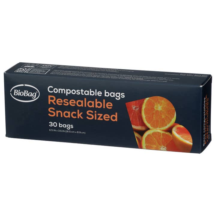 BioBag 100% Compostable Resealable Snack Bags (360 total) for wholesale by BioBag America Inc