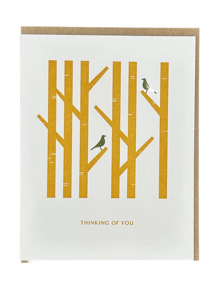 Carte de typographie Thinking Ot You pour la vente par Igloo Letterpress