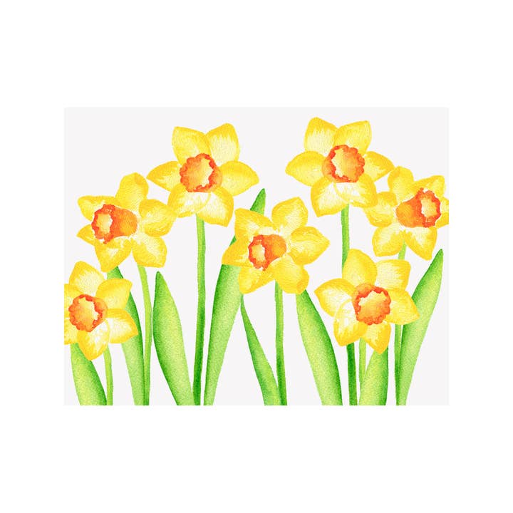 Daffodil Floral Note Card for wholesale by Brake Ink Stationery