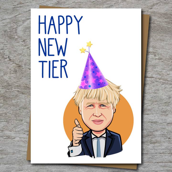 Glad Nyttier/År lykønskningskort - Feat Boris. for engroshandel hos Maya Rose Creations