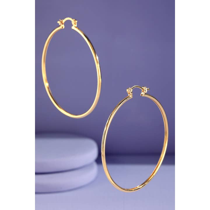 18k Gold Filled Medium Hoop Earrings for wholesale on Faire