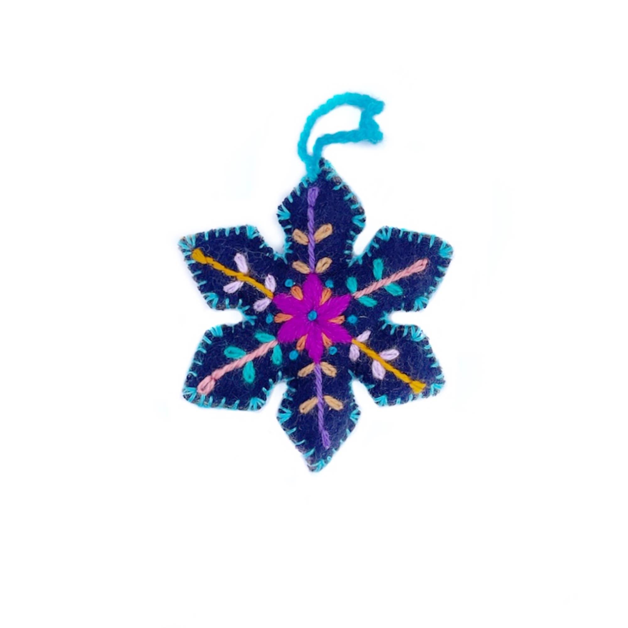 Ornaments 4 Orphans - Wholesale Ornament - Colorful Snowflake Embroidered Christmas Ornament, Various Colors1