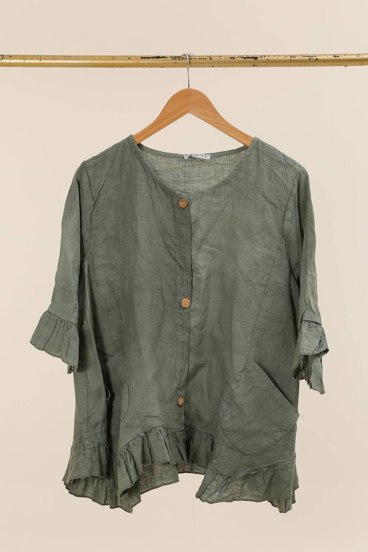 la maison des fibres naturelles - Wholesale Varsity/Baseball Jacket - Women's - Buttoned jacket 100% linen 163410