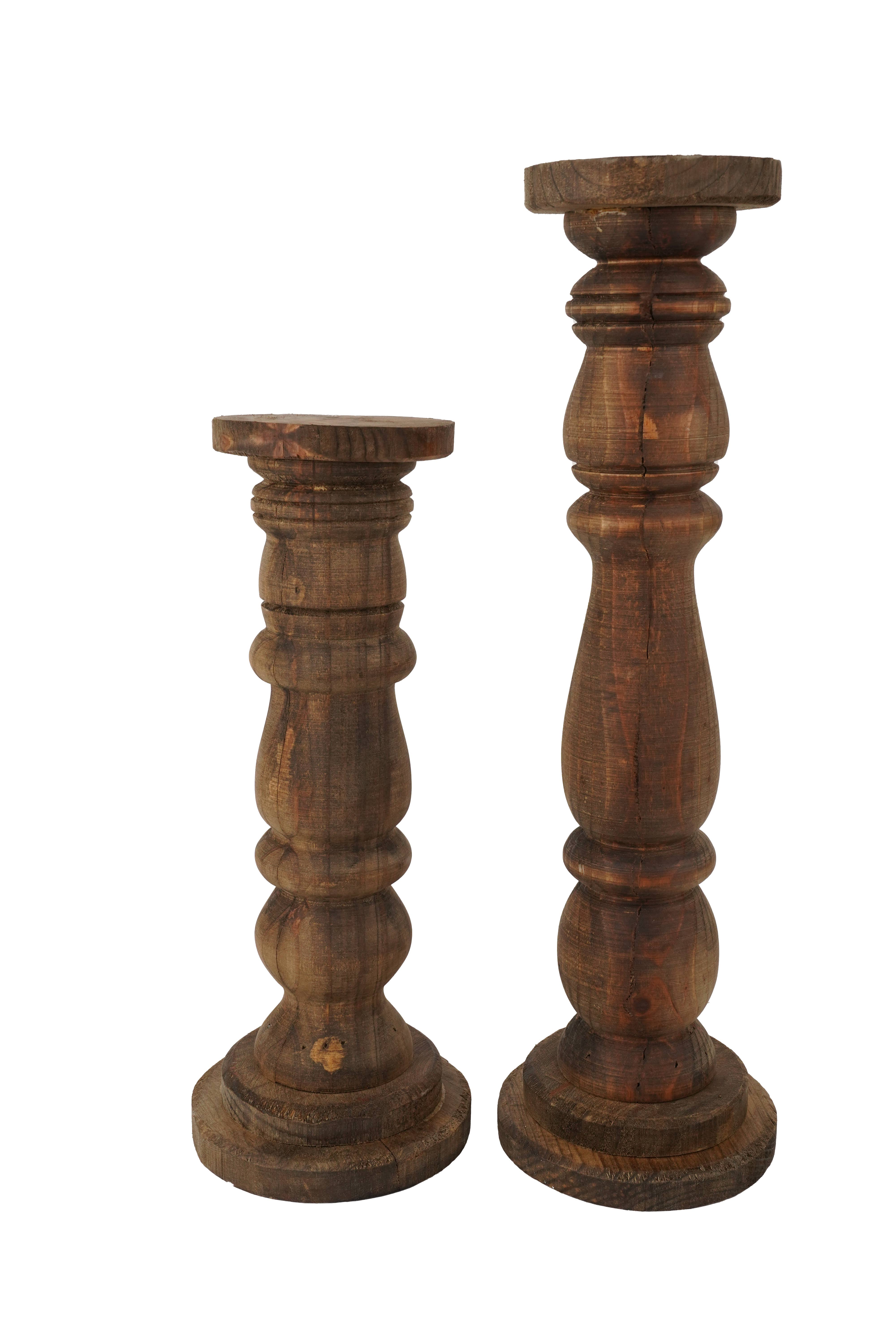 My Amigos Imports - Wholesale Candle Holder - Dupree Candle Holder Set 2-Wooden Farmhouse-Two Colors10