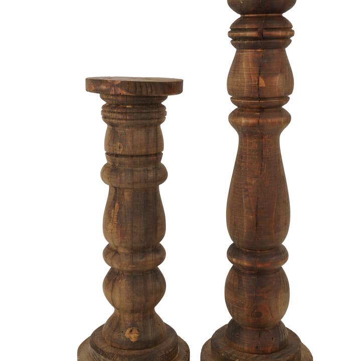 My Amigos Imports - Wholesale Candle Holder - Dupree Candle Holder Set 2-Wooden Farmhouse-Two Colors10