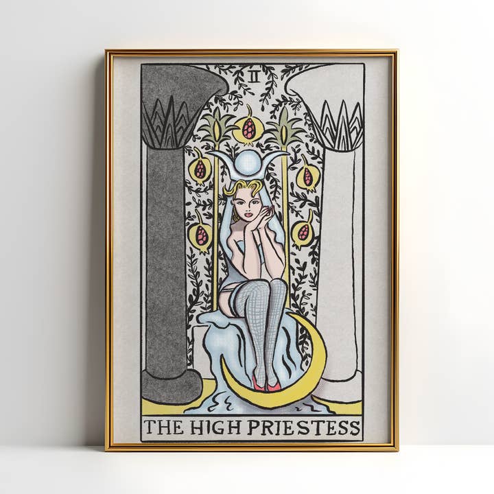Abbie Ren Illustration - Wholesale Art Print - The High Priestess Tarot Art Print 8x100