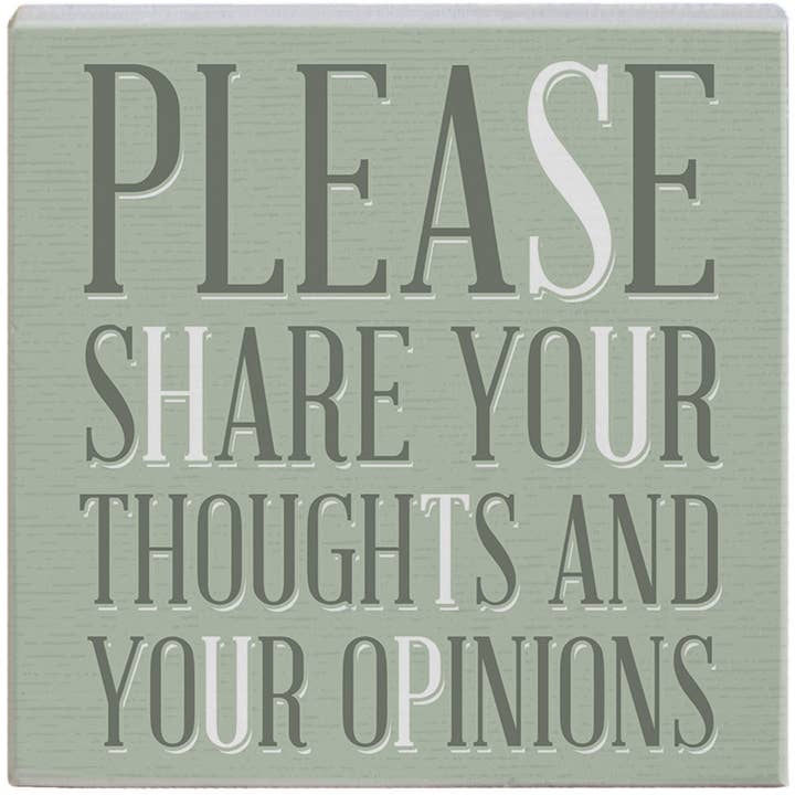 Por favor, comparte tus pensamientos - Pequeña charla cuadrada para venta al por mayor de Sincere Surroundings