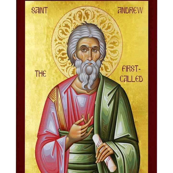 TheHolyArt – wholesale Religious card – Saint Andrew icon the Apostle, Handmade Greek Orthodox icon of St Andrew, Byzantine art wall hanging, religious gift(1)5