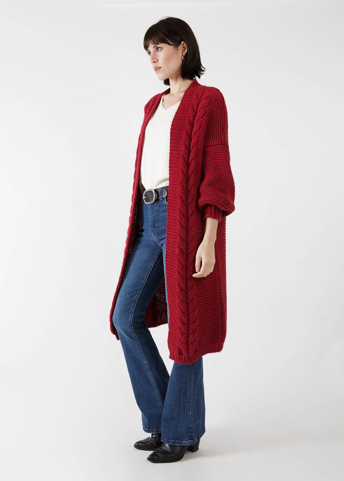 JULIA PARIS - Wholesale Cardigan - Women's - Long cable-knit cardigan - wool and alpaca blend5