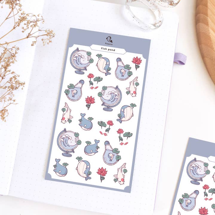 Hoja de pegatinas para estanques de peces para venta al por mayor de Poyura