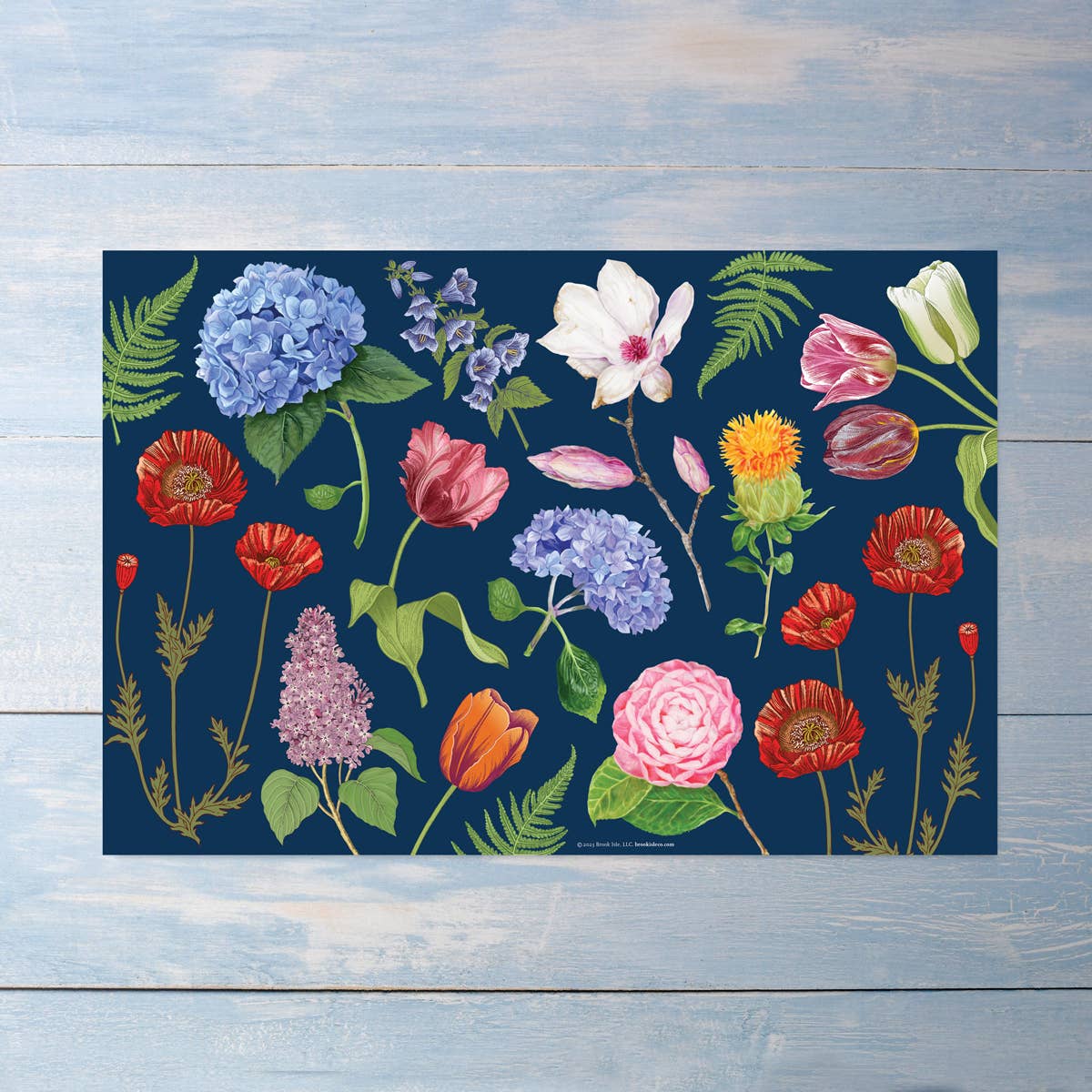 Brook Isle – Individuais descartáveis por atacado – Papel Drama Floral Placemats (Conjunto de 20)1