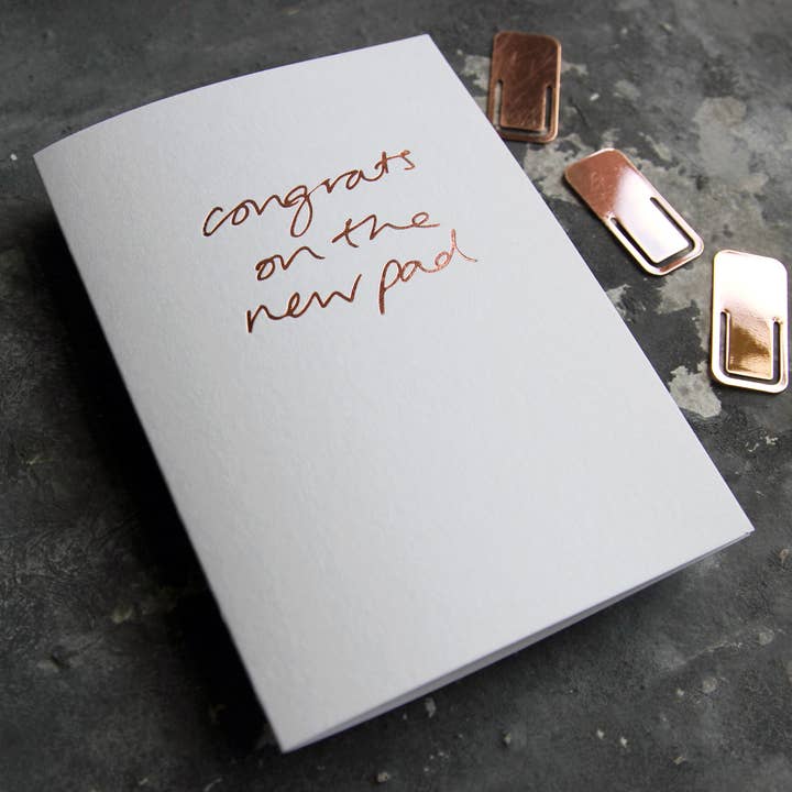 Text From A Friend - Wholesale Congratulations Card - Congrats On The New Pad - Hand Foiled Card1