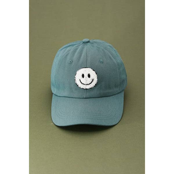 JOSSLYN by wall to wall - Wholesale Baseball Cap - Women's - WASHED SHERPA HAPPY FACE BASEBALL CAP 40HW70316