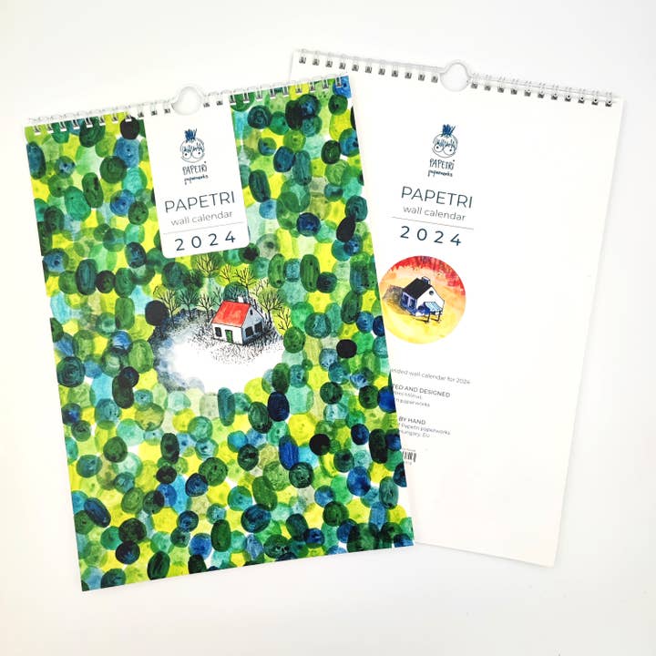 A4-Wandkalender für 2024 - Tiny Houses für den Großhandel von Papetri paperworks