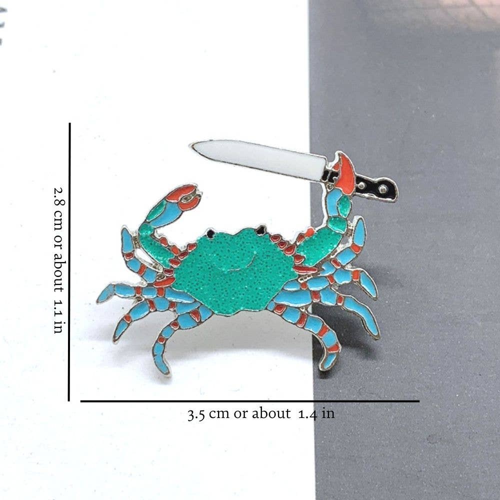 Ashlen – wholesale Lapel pin/button – STABBY CRAB ENAMEL PIN5