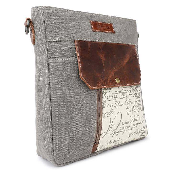 Sixtease Bags USA – wholesale Axelväska - Dam – Canvas Läder Crossbody-väska för kvinnor - Alabaster/Silver