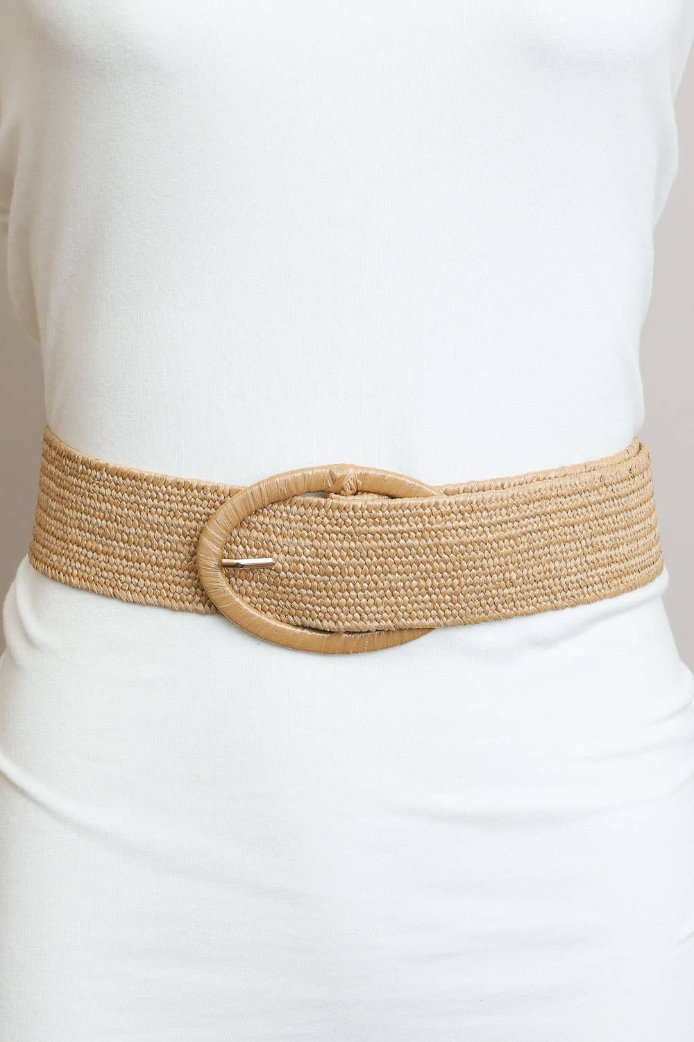 Leto Accessories – Großhandel Gürtel – Damen – Raffia Gürtel mit ovaler Schnalle - Eco Chic3