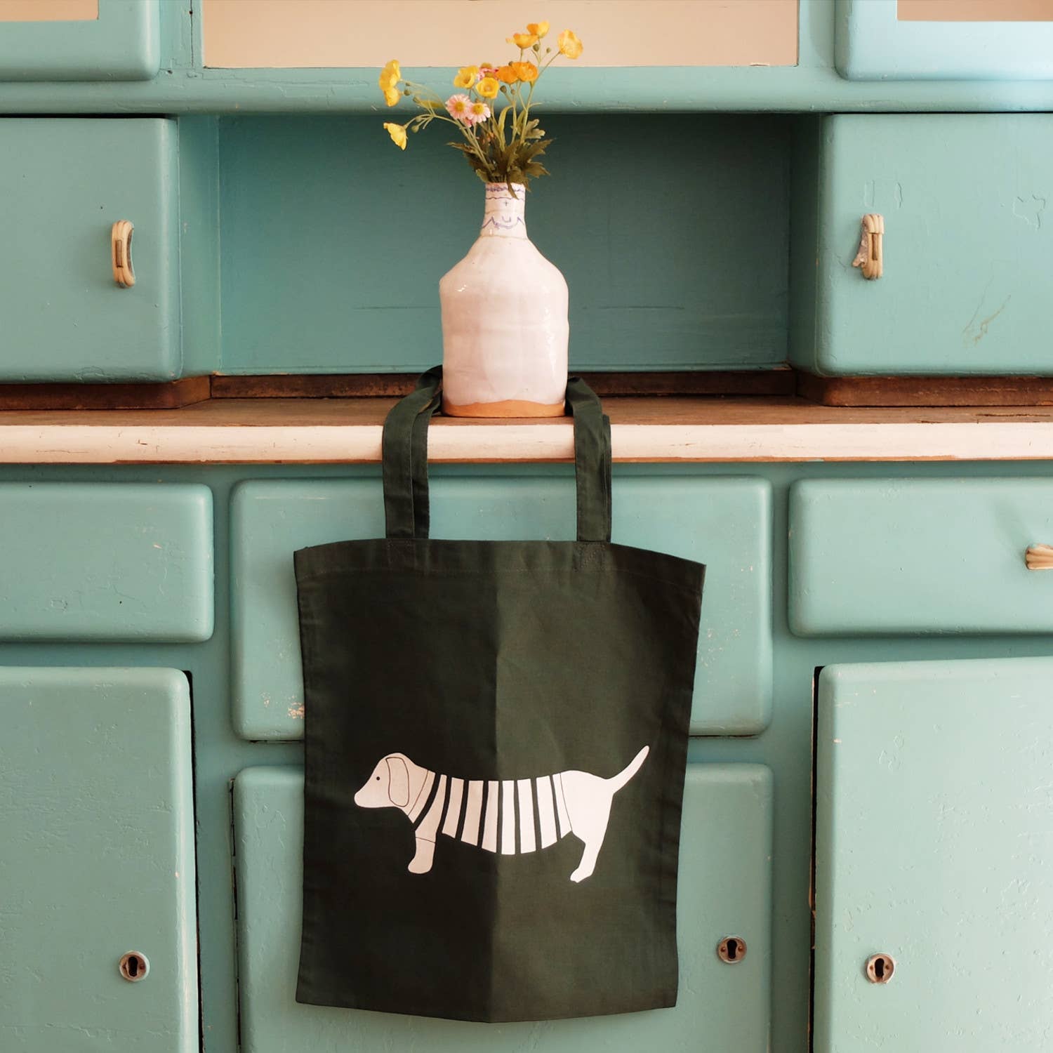 Wonder Of Today - Wholesale Tote Bag - Women's - Hand-printed fabric bag with dachshund motif6