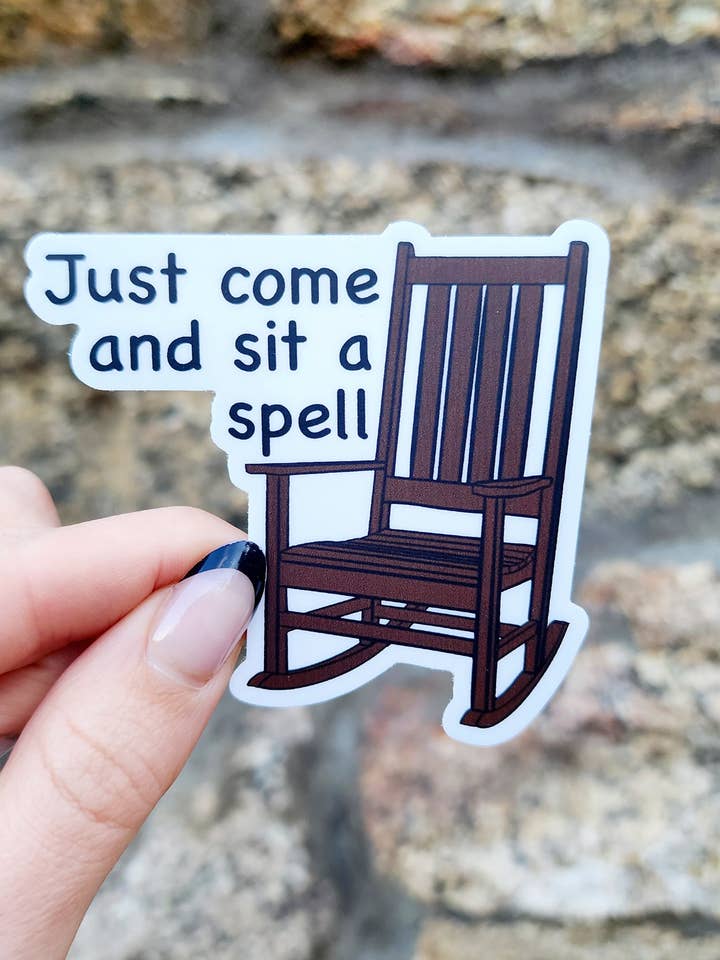 Calcomanía con forma de silla mecedora, pegatina de los Apalaches, pegatina folclórica para venta al por mayor de The Dungeon Rose