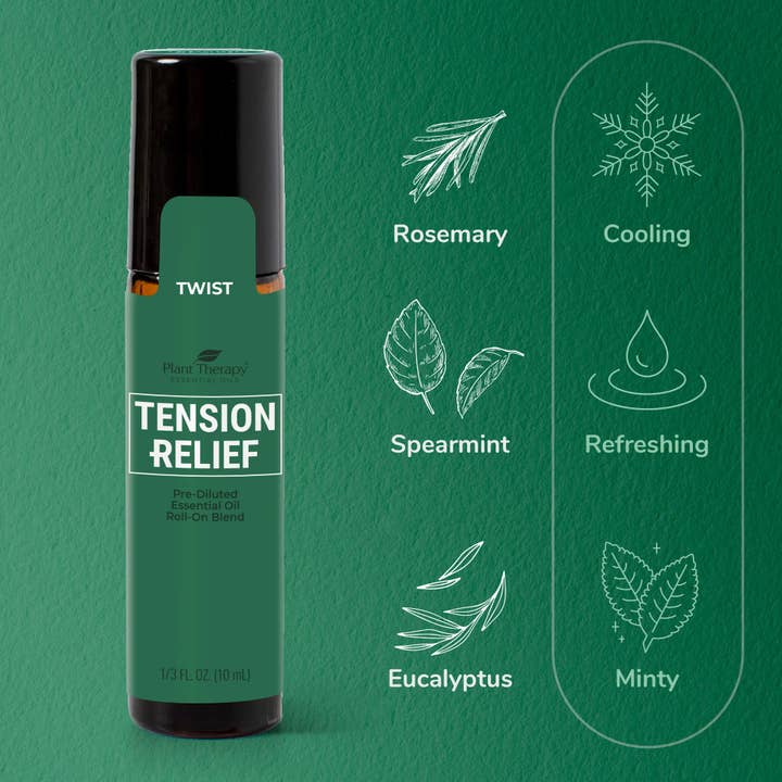 Plant Therapy - Wholesale Essential Oil Roll-On - Tension Relief Essential Oil Blend Pre-Diluted Roll-On 10mL