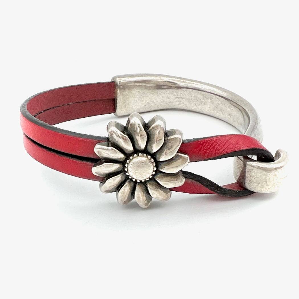 Montana Leather Designs - Wholesale Cuff Bracelet - (HC) Sunflower Half Cuff3