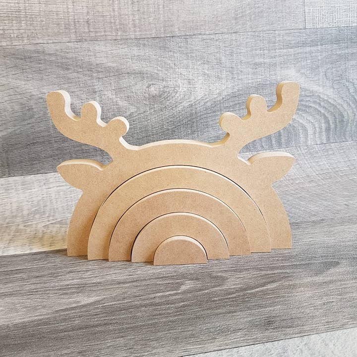 rainbow reindeer 5 piece for wholesale by Manchester Craft Blanks